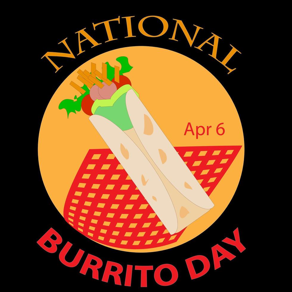 National Burrito Day Sign vector