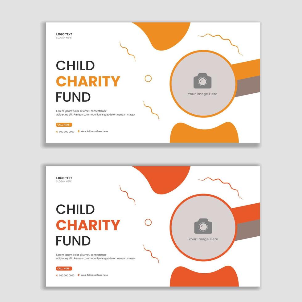 Child fund charity social media and web banner template vector