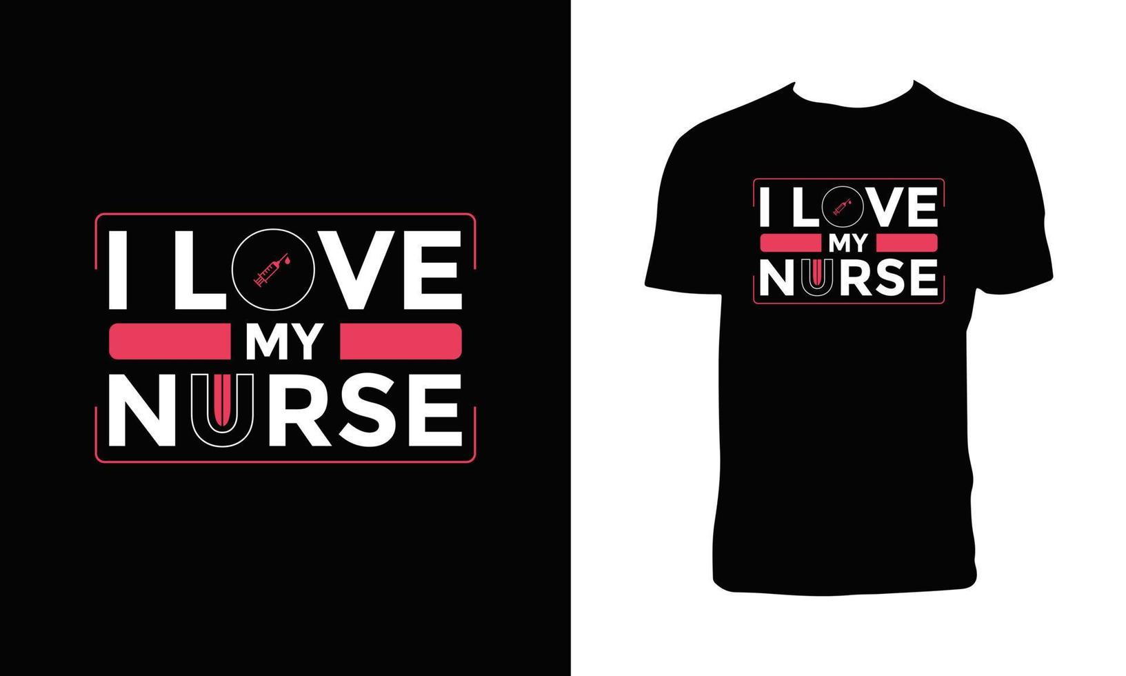 Nurse Lettering T Shirt Design. vector