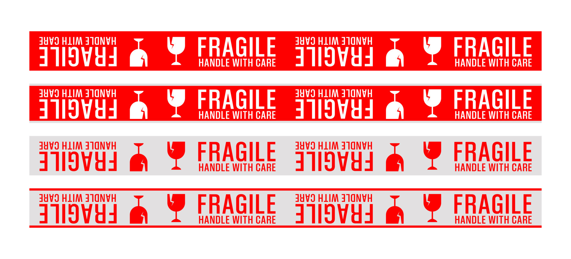 Fragile sign sticker. Handle with care sticker tape for shipping or
