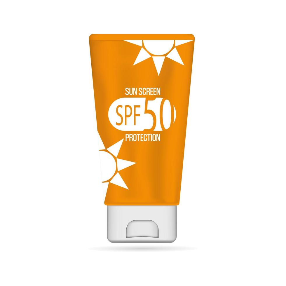 Realistic sunscreen cosmetic lotion tubes isolated on white background. Sunblock bottle lotion cream vector