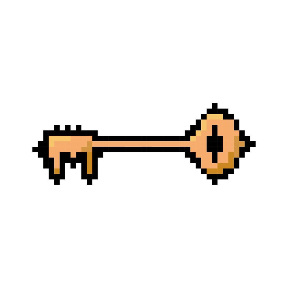 Pixel vintage keys. Pixel art 8 bit key icon flat vector