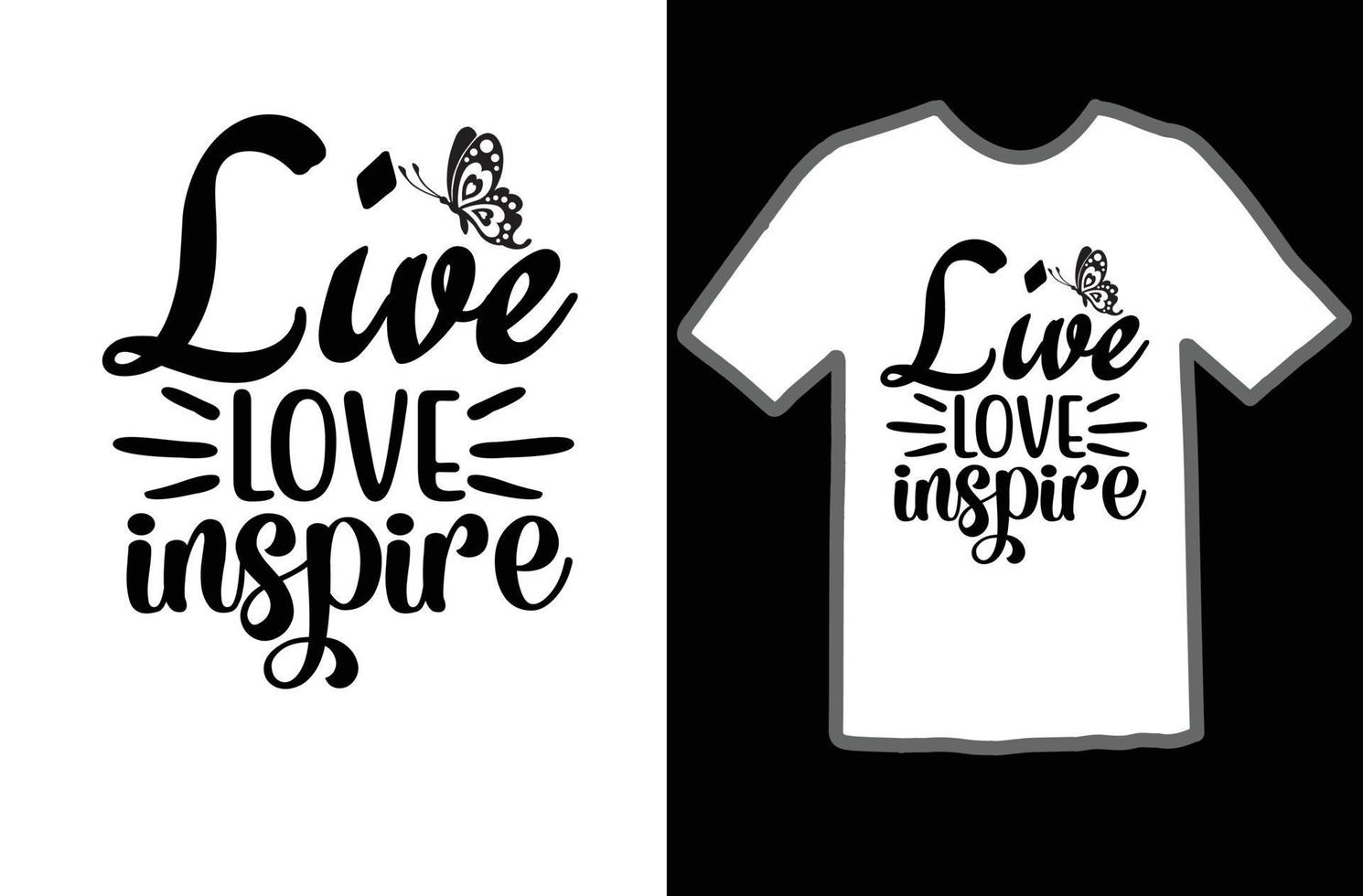 En Vivo amor inspirar svg t camisa diseño vector