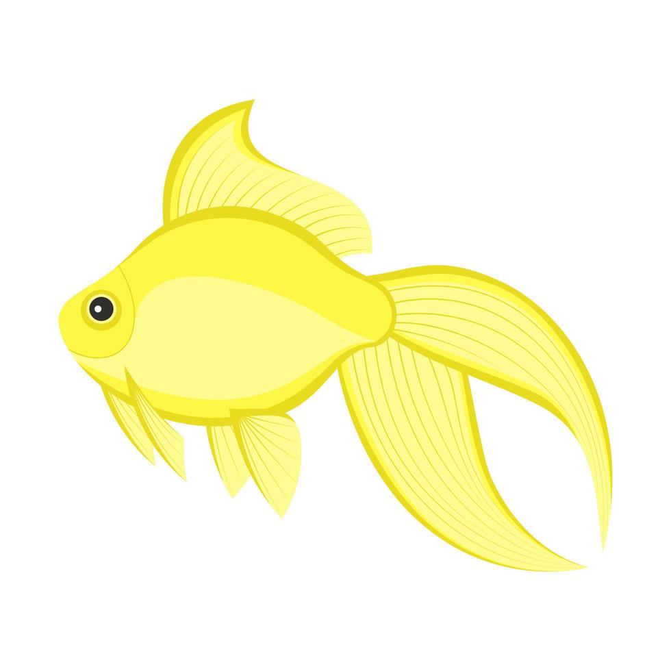 Cartoon gold fish isolated on white background. Vector illustration