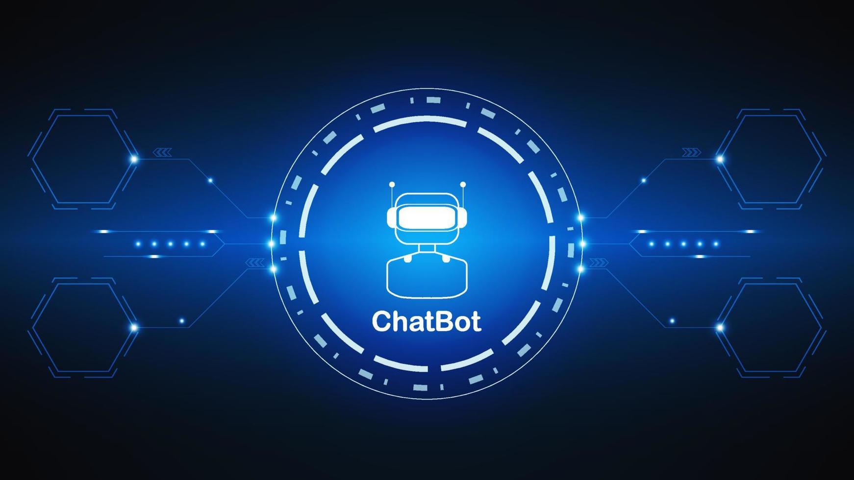 chatbot Ai artificial intelligence technology hitech concept. chatbot application smart bot, open Ai, line, technology Abstract, vector. design for chatting, web banner, background, transformation. vector