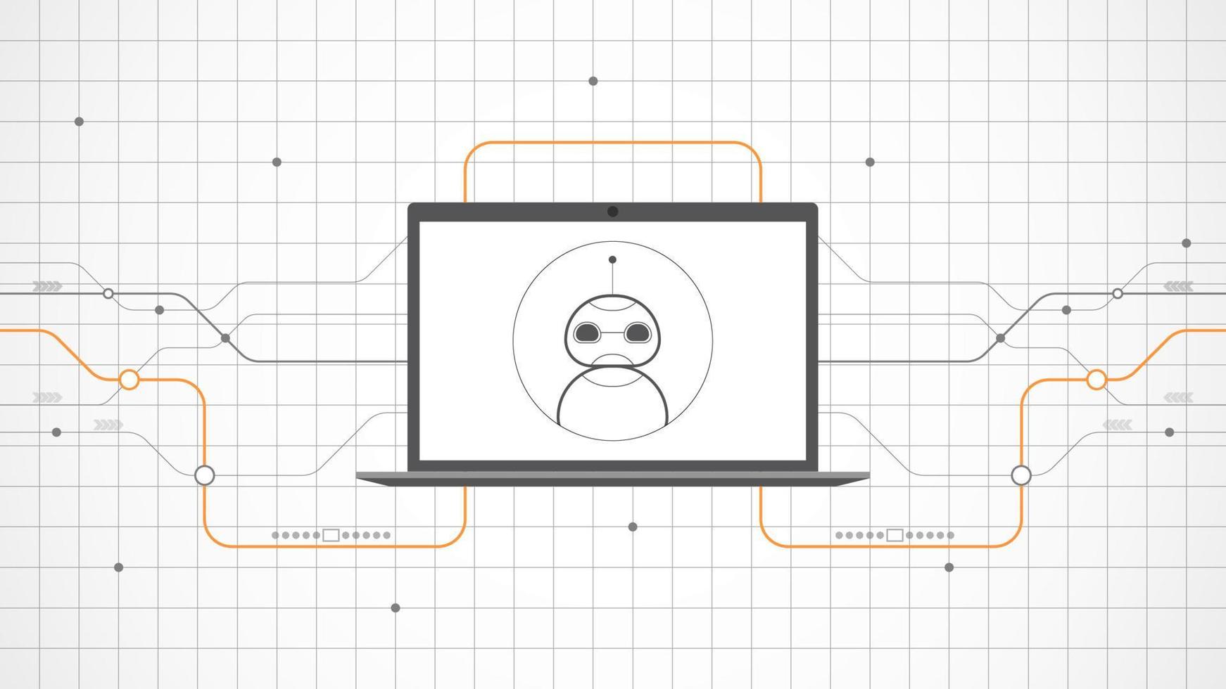 Resumen de fondo de tecnología portátil. ai tecnología de inteligencia artificial con línea digital, color de portátil negro, estilo moderno, elemento, punto, alta tecnología, vector. portátil tecnológico para banner web, vector