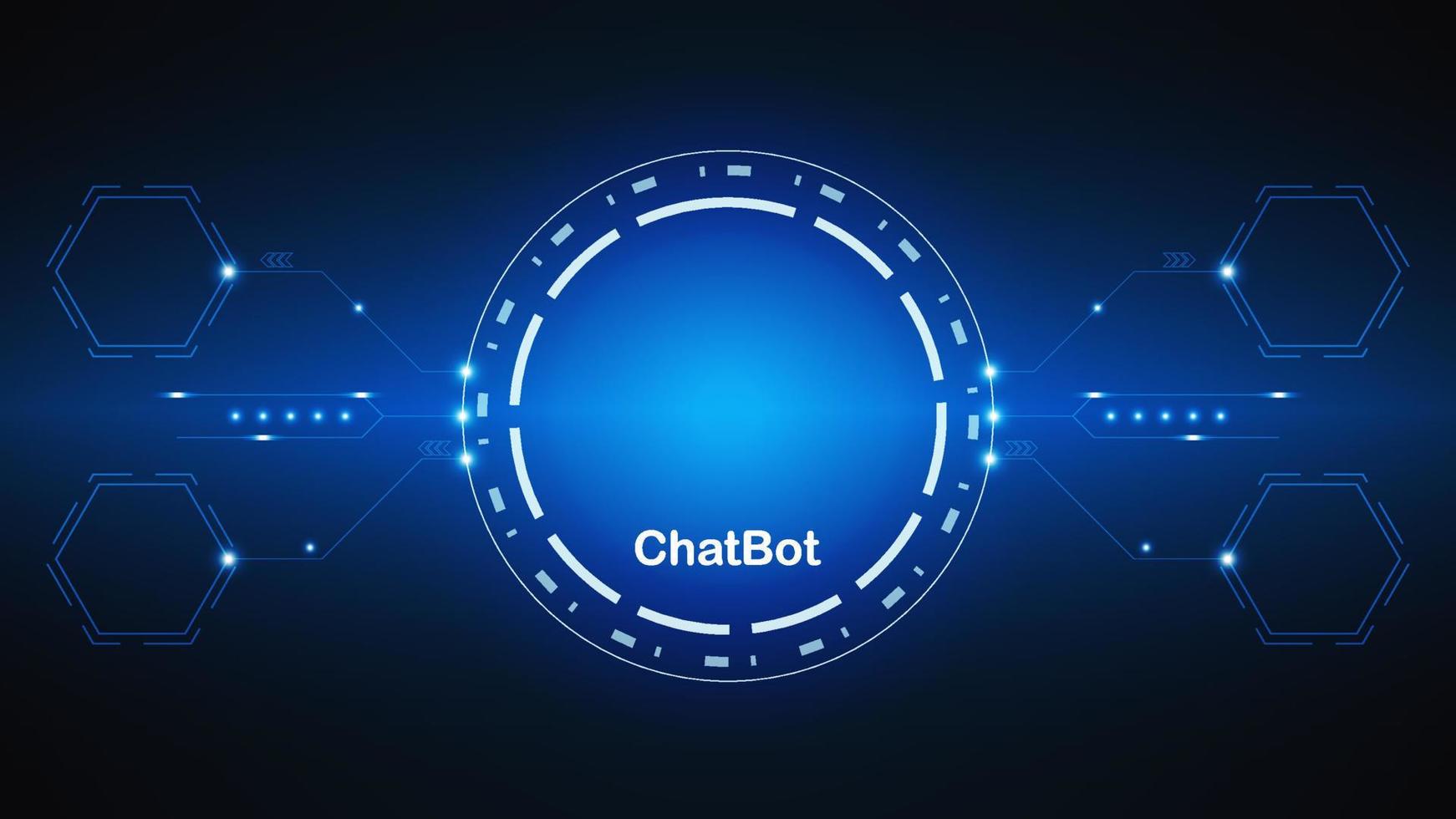 chatbot Ai artificial intelligence technology hitech concept. chatbot application smart bot, open Ai, line, technology Abstract, vector. design for chatting, web banner, background, transformation. vector