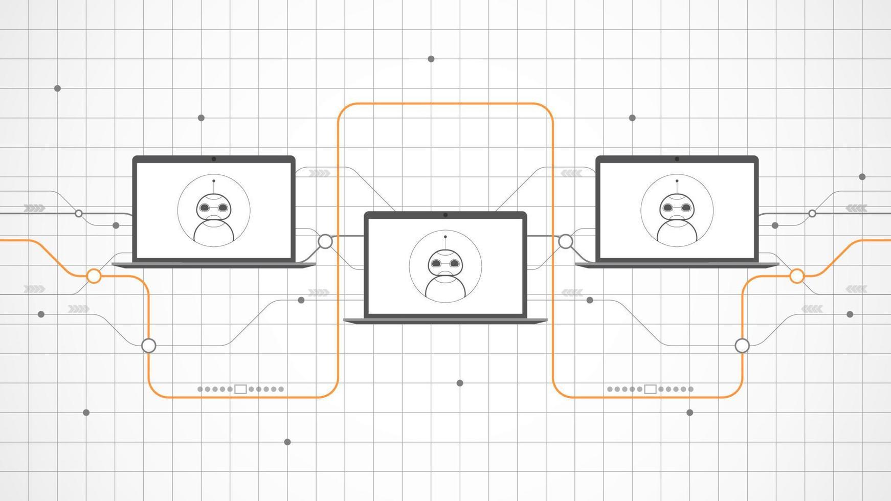 Resumen de fondo de tecnología portátil. ai tecnología de inteligencia artificial con línea digital, color de portátil negro, estilo moderno, elemento, punto, alta tecnología, vector. portátil tecnológico para banner web, vector