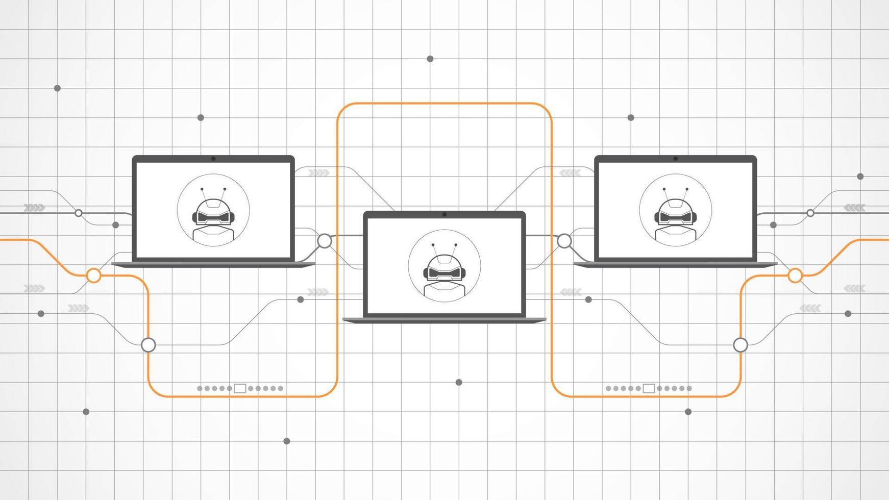 Resumen de fondo de tecnología portátil. ai tecnología de inteligencia artificial con línea digital, color de portátil negro, estilo moderno, elemento, punto, alta tecnología, vector. portátil tecnológico para banner web, vector