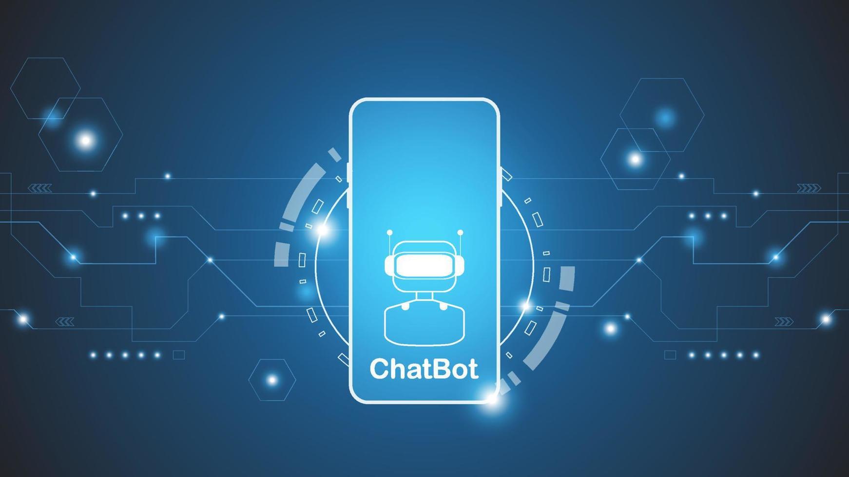 chatbot Ai artificial intelligence technology hitech concept. chatbot application smart bot, open Ai, line, technology Abstract, vector. design for chatting, web banner, background, transformation. vector