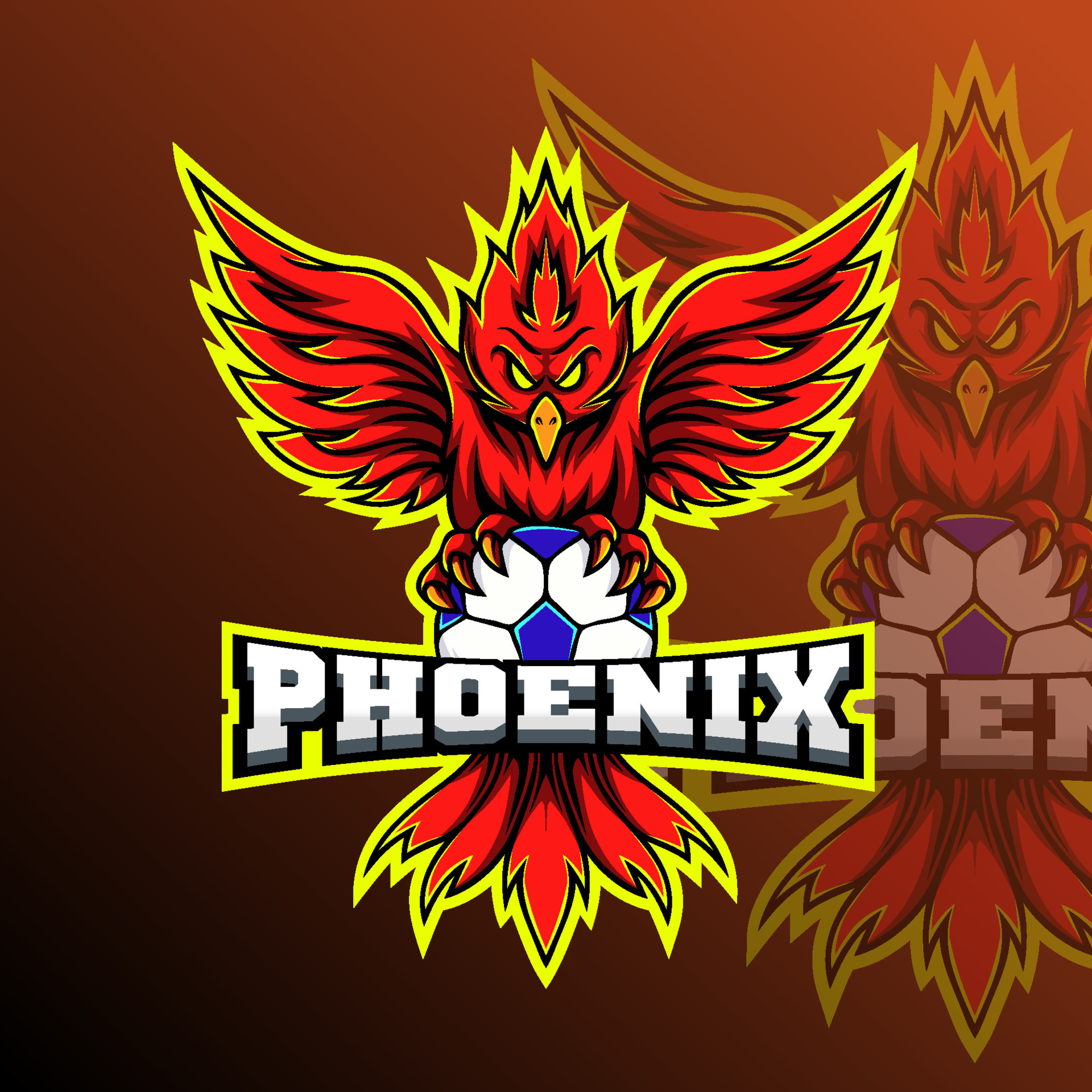 fénix fútbol americano animal equipo Insignia 20436311 Vector en Vecteezy