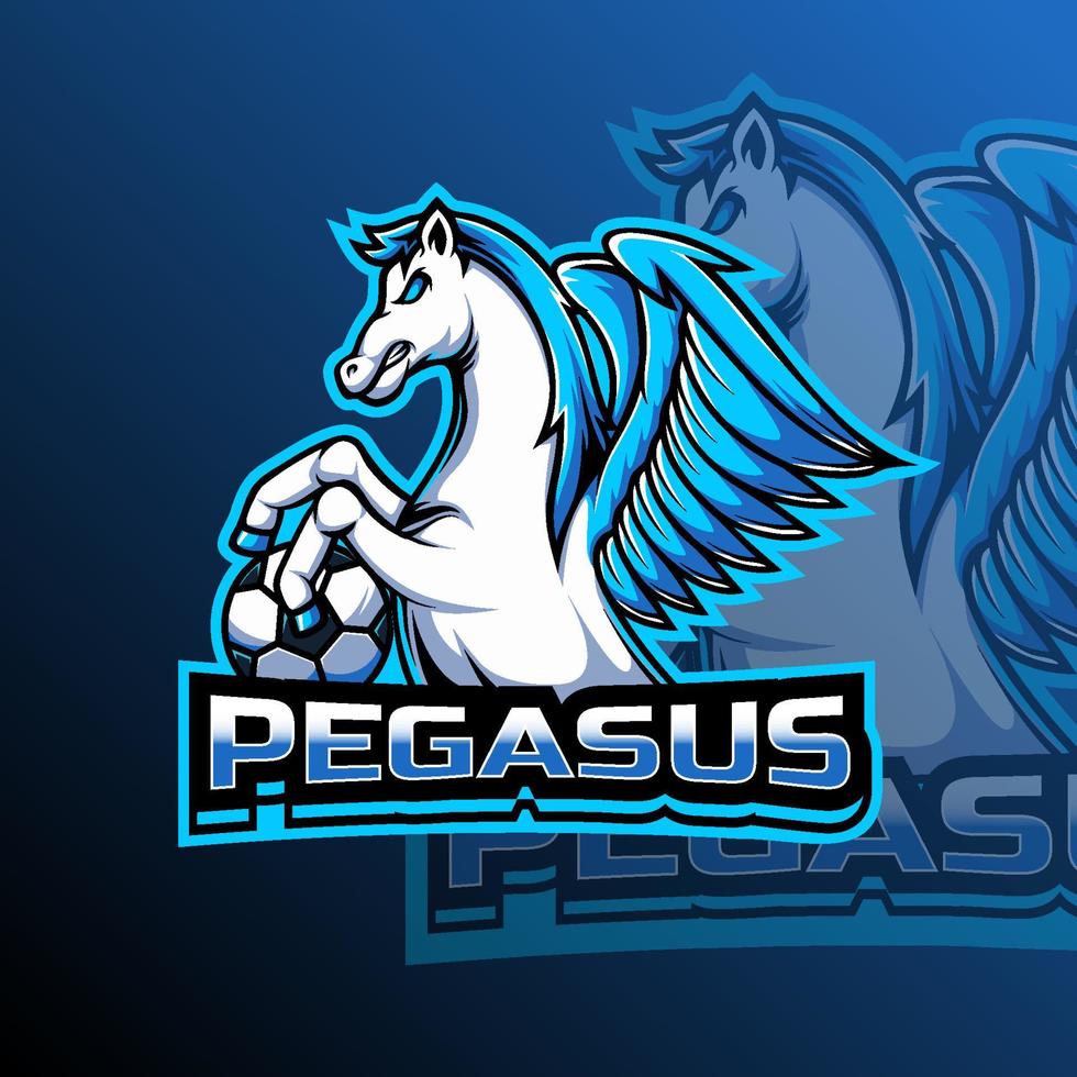 Flying Pegasus Logo Team Badge vector