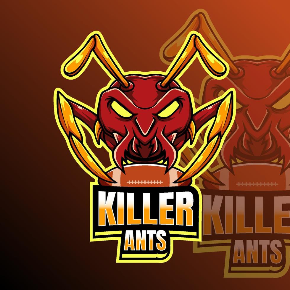 asesino hormigas logo equipo Insignia vector