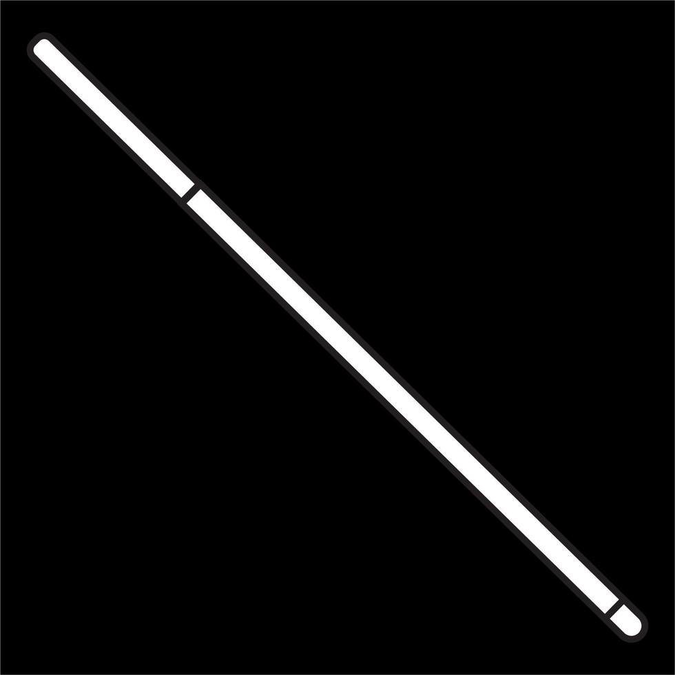 Vector, Image of billiard stick icon, Black and white color, on black background vector