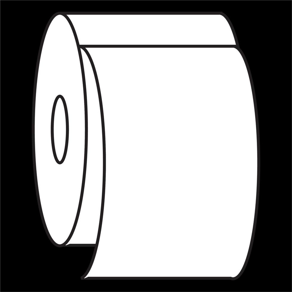 Vector, Image of toilet paper icon, Black and white color, on black background vector