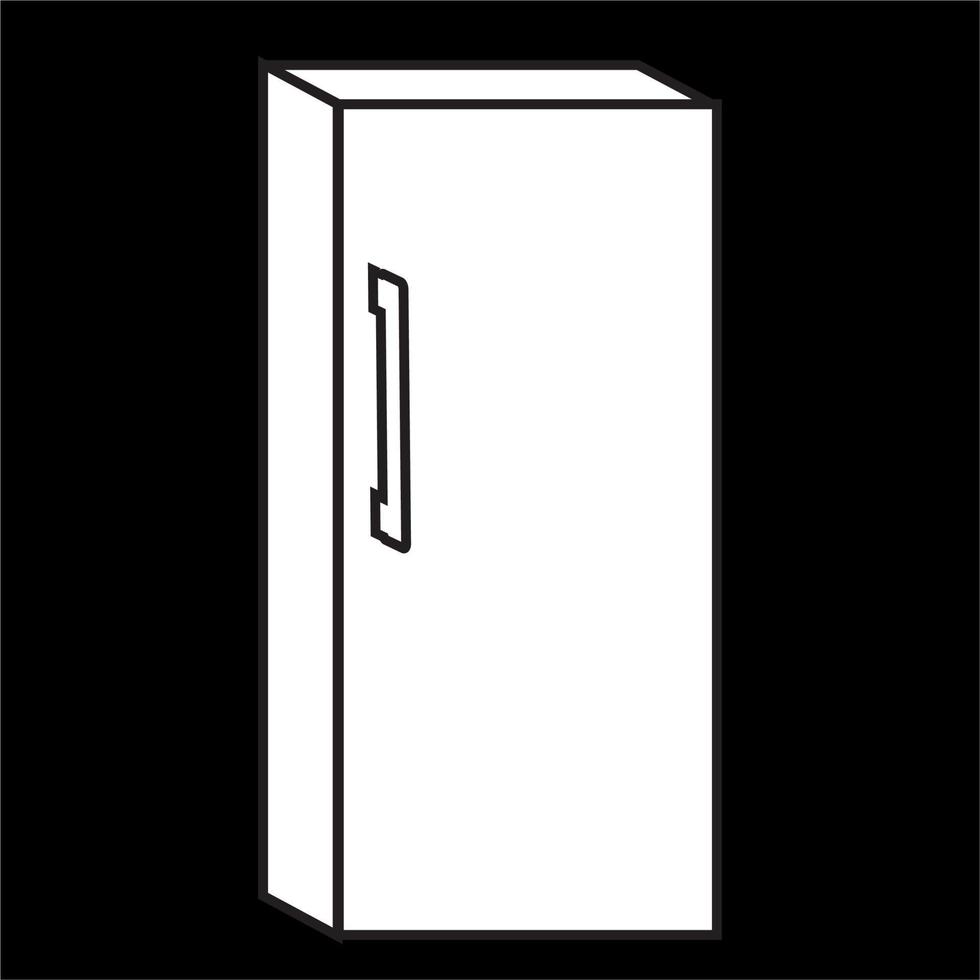 Vector, Image of refrigerator icon, Black and white color, on a black background vector