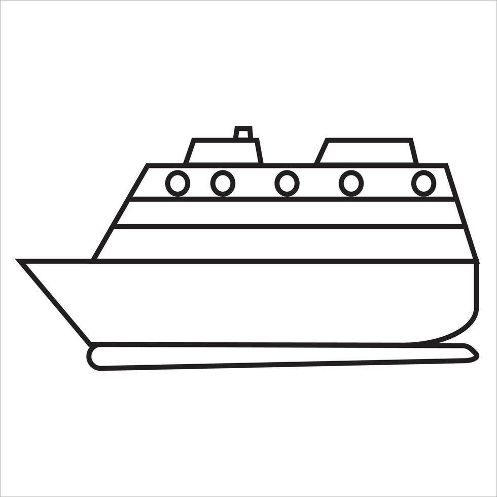 Vector, Image of cruise ship, Black and white color, with transparent background vector