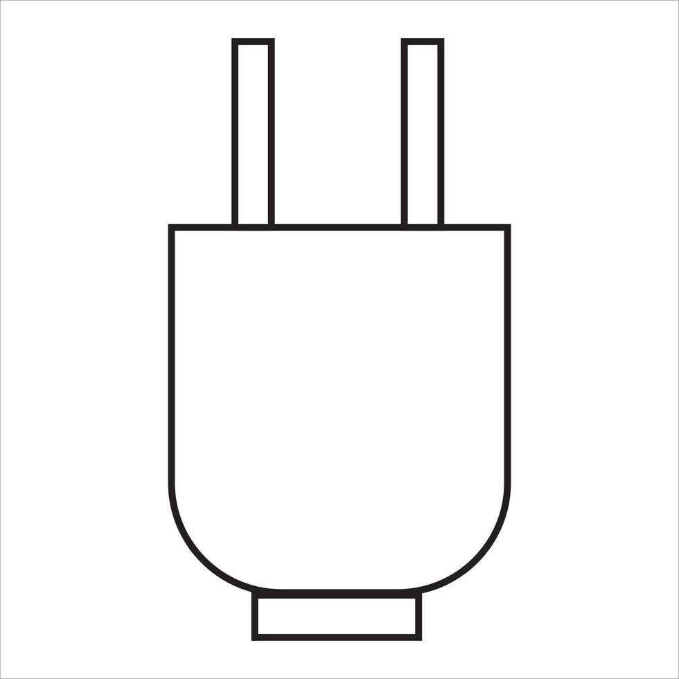 Vector, Image of power plug, Black and white color, with transparent background vector