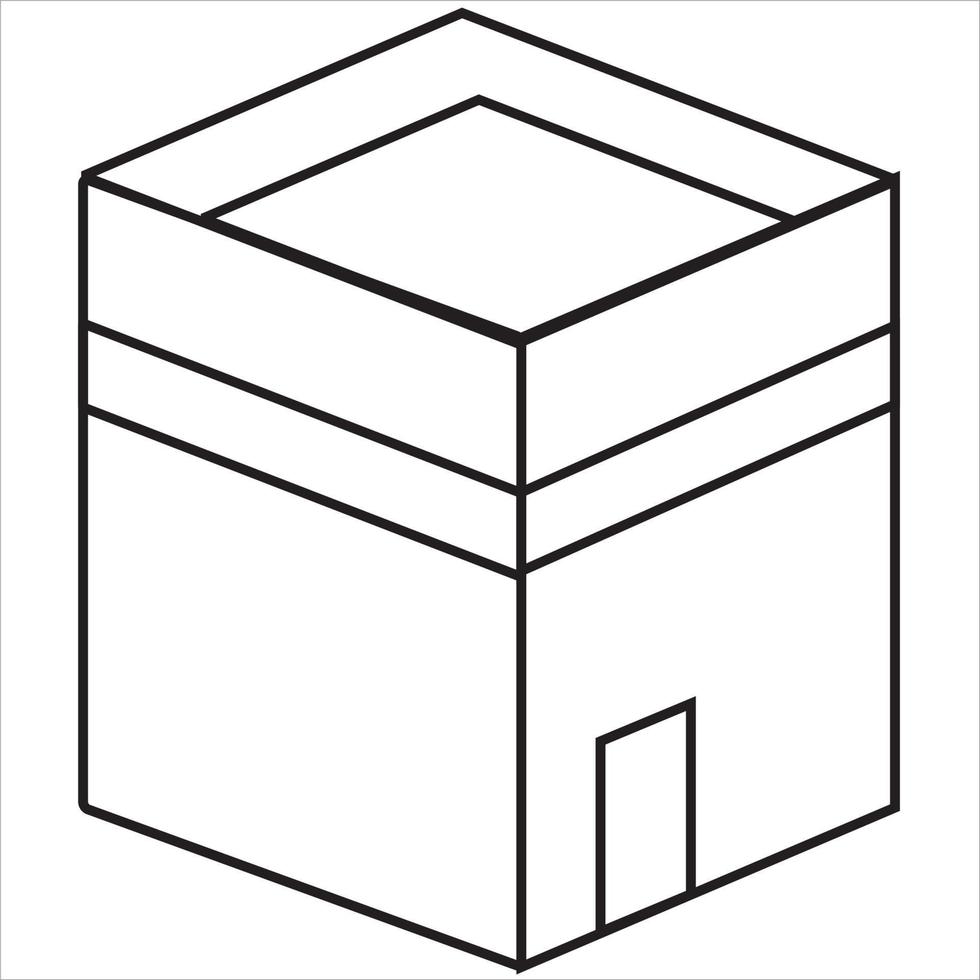 Vector, Image of kaaba, Black and white color, with transparent background vector