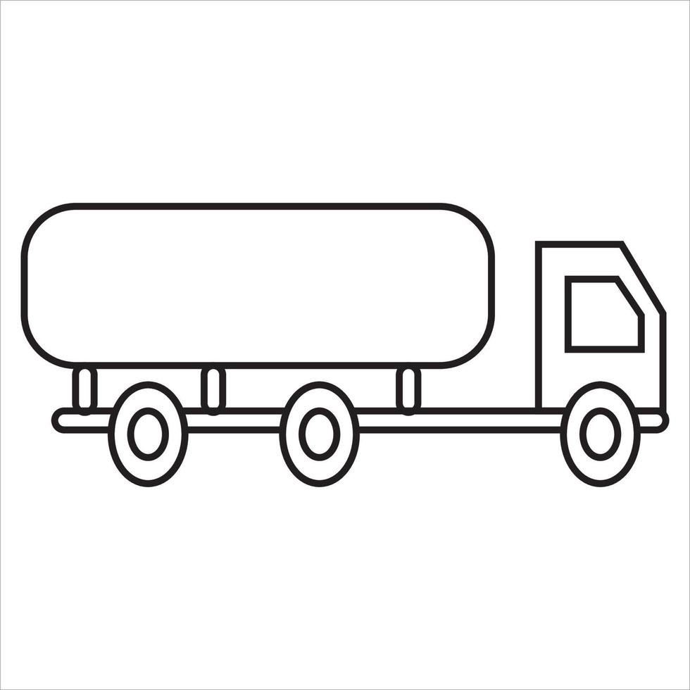 Vector, Image of oil truck, Black and white color, with transparent background vector