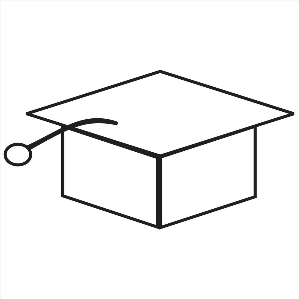 Vector, Image of graduation cap, Black and white color, with transparent background vector