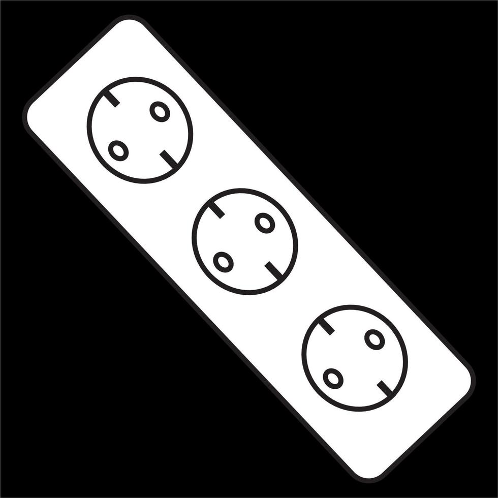 Vector, Image of socket icon, Black and white color, on black background vector