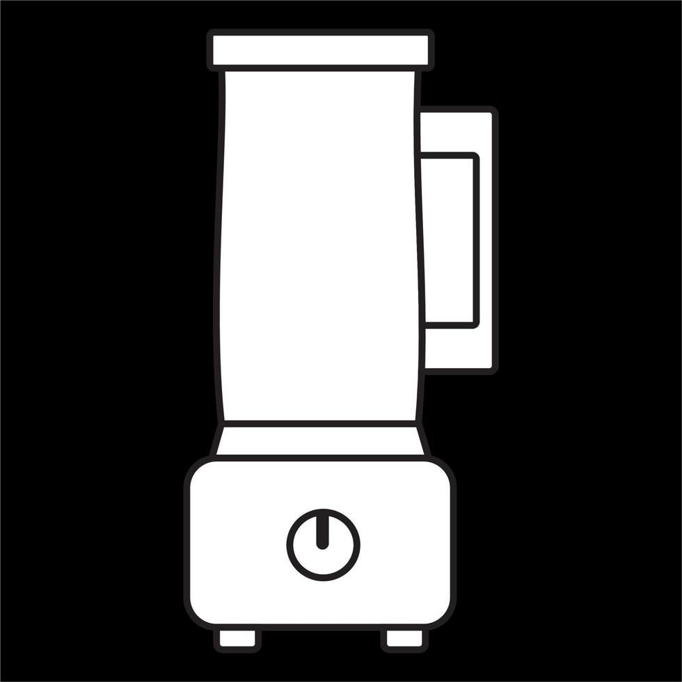 Vector, Image of blender machine icon, Black and white color, on black background vector