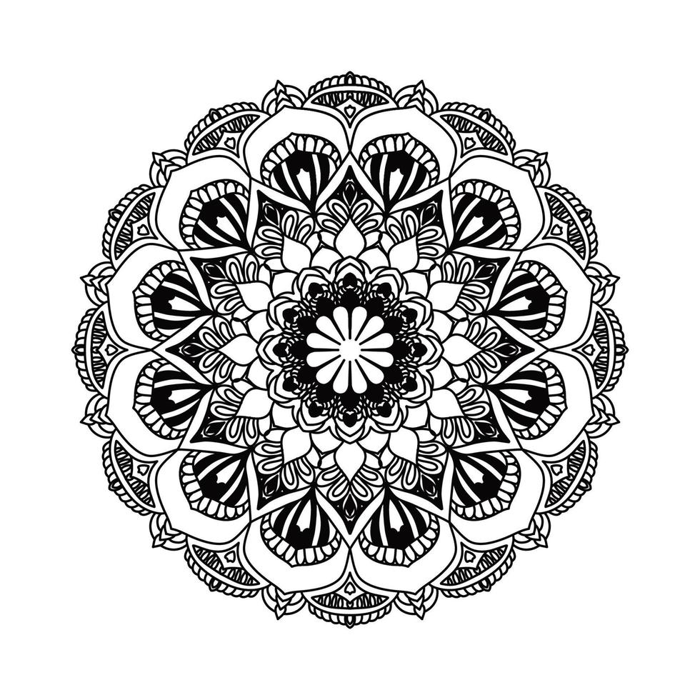 Mandala Coloring book. wallpaper design, tile pattern, shirt, greeting card, sticker, lace pattern and tattoo. decoration for interior design. Vector ethnic oriental circle ornament. white background