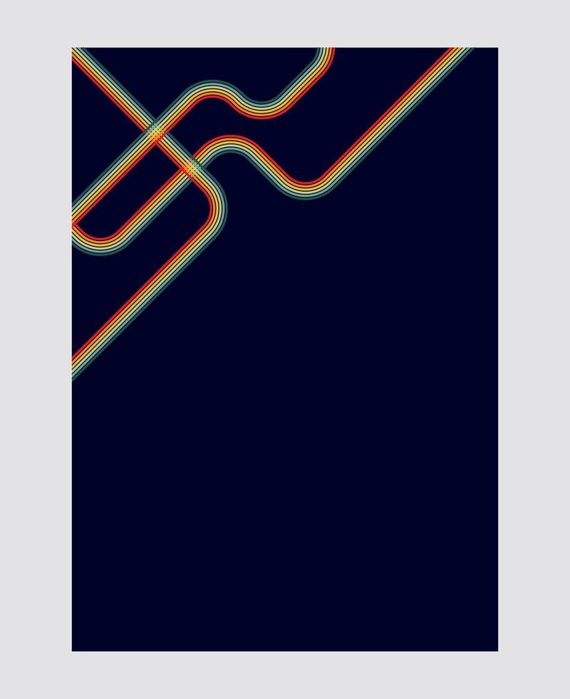 Vintage Striped Backgrounds, Posters, Banner Samples, Retro Colors from the 1970s, Retro Perspective Lines vector