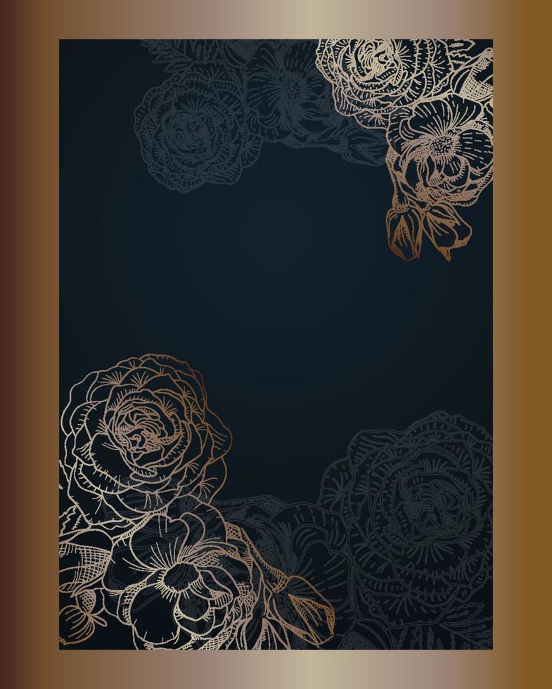 floral antecedentes. mano dibujado vector botánico ilustración. modelo saludo tarjeta, Boda invitación bandera con primavera flores bosquejo lineal Rosa flor.grabado estilo ilustración.