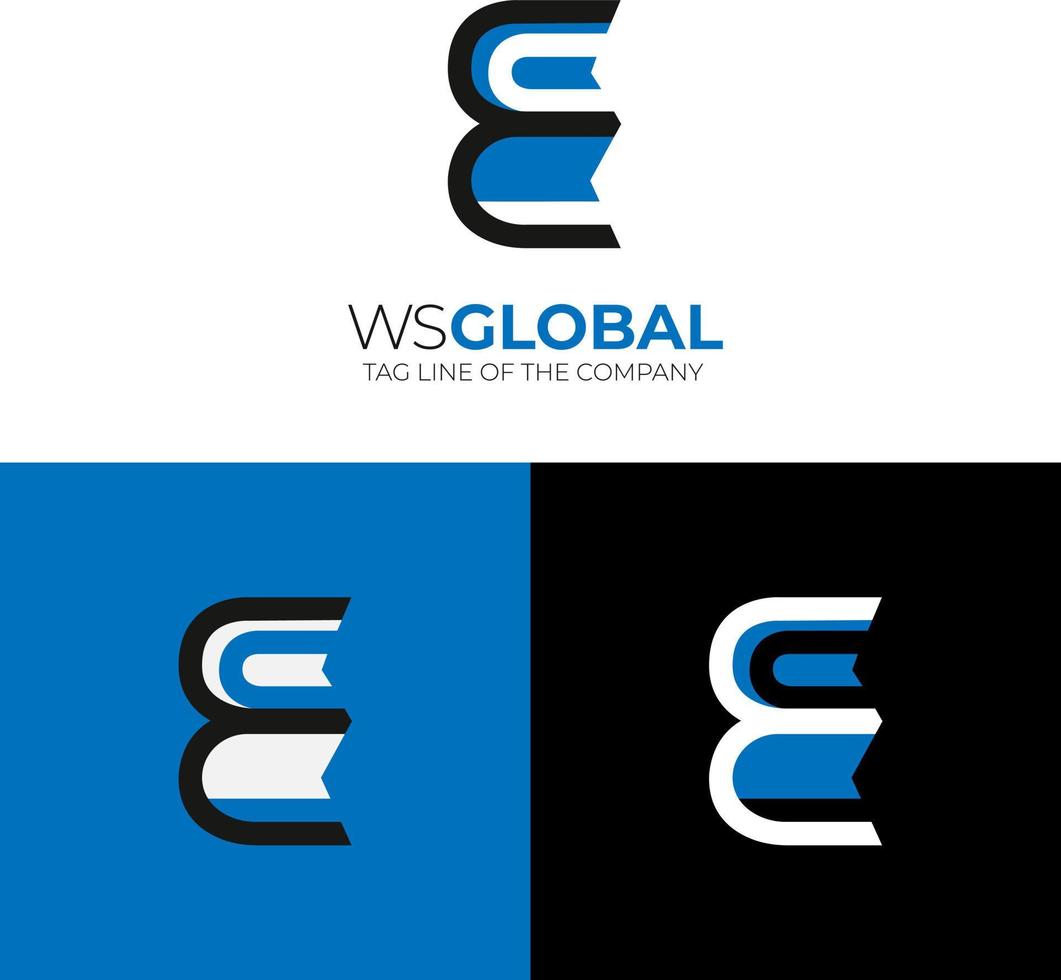 Modern creative WS logo design vector