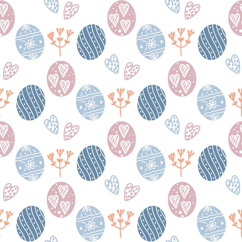 Easter painted eggs seamless pattern vector