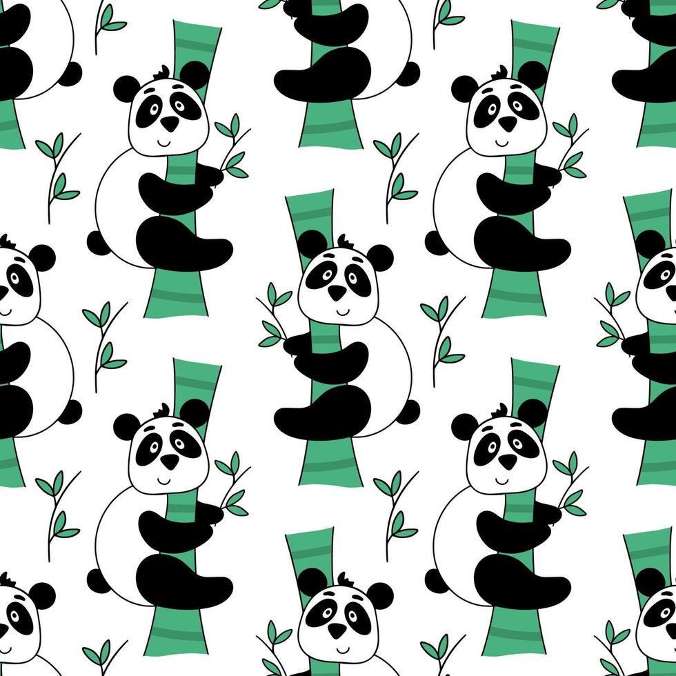 pandas en eucalipto arboles sin costura modelo vector