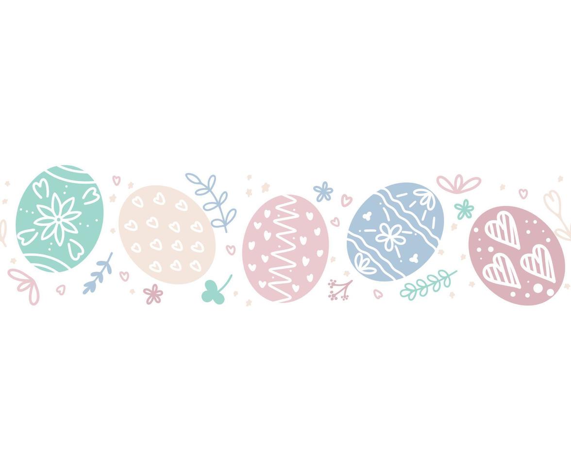 Easter eggs seamless border vector