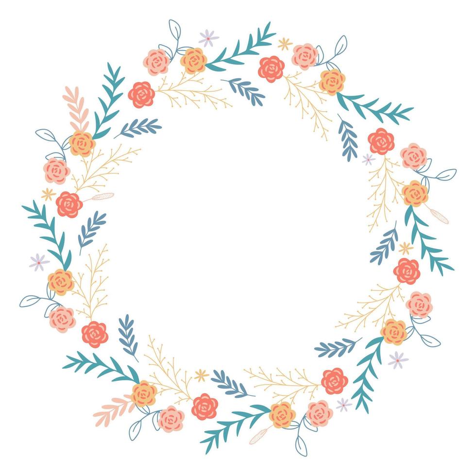 Flower frame for postcards or invitation vector