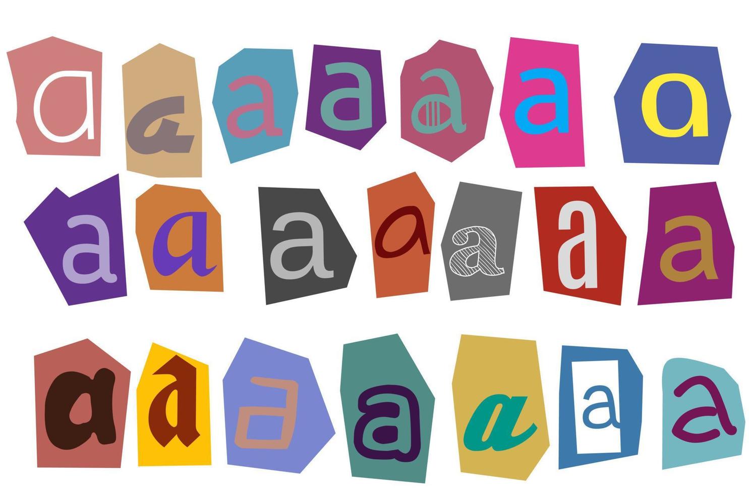 Alphabet a- vector cut newspaper and magazine letters, paper style ransom note letter