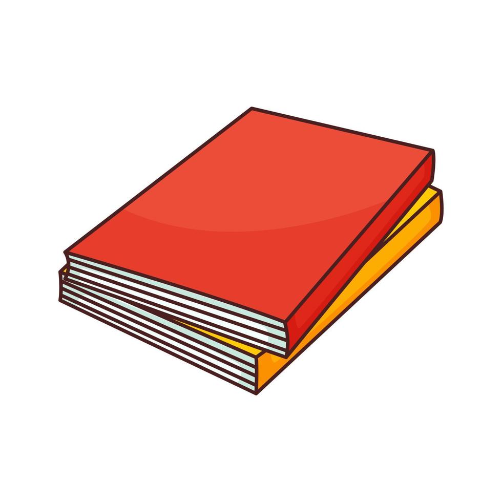 Vector books, isolated illustration on white background