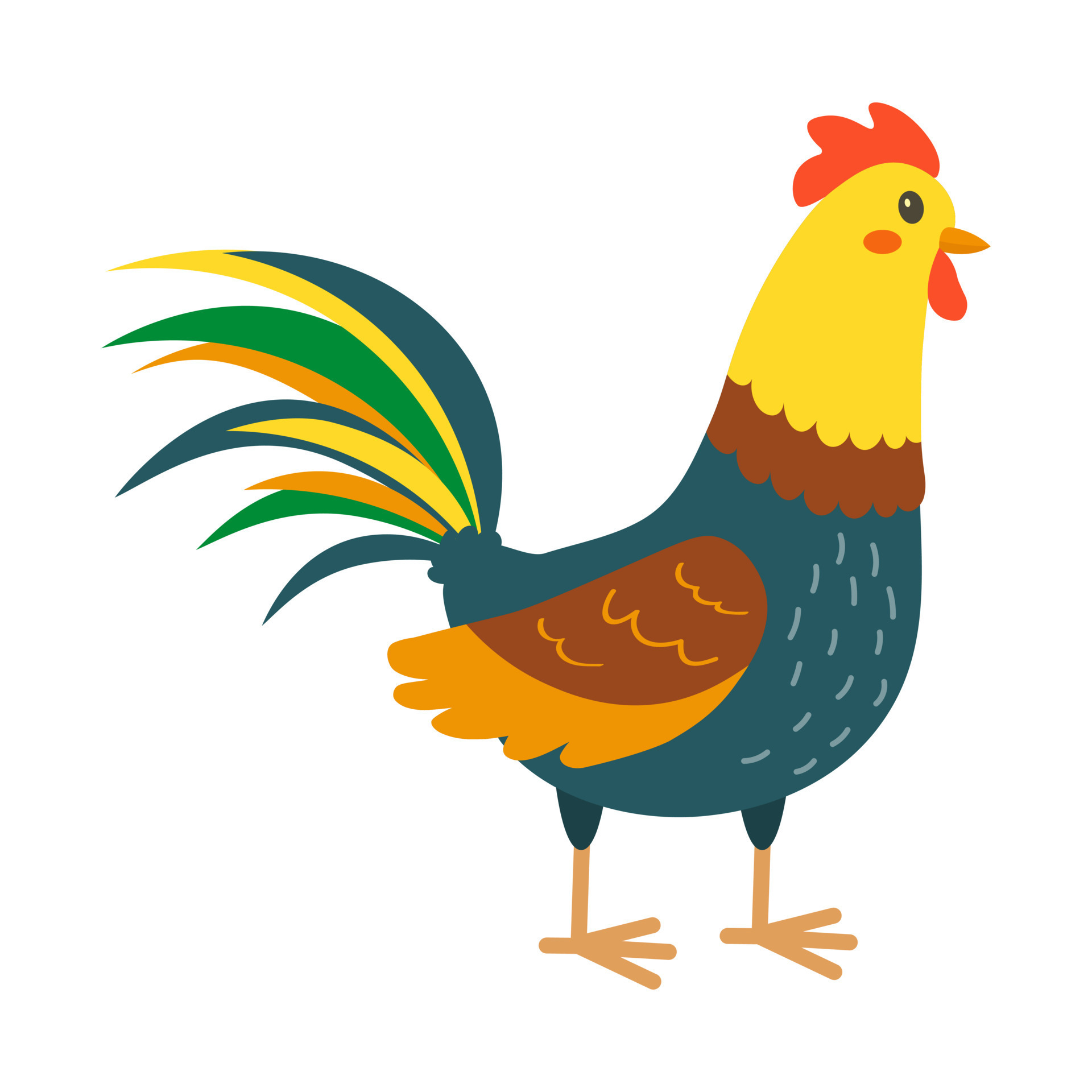 Colorful rooster. Domestic bird. Vector illustration. 20436925 Vector ...