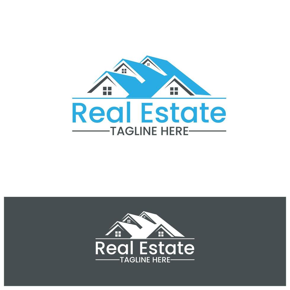 Blue Real Estate Property Logo Design vector