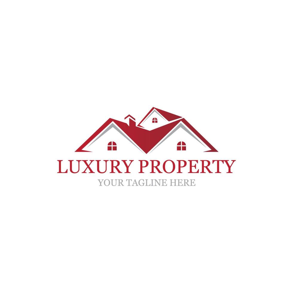 lujo hogar propiedad rojo logo diseño, edificio, creativo, firmar, propiedad vector