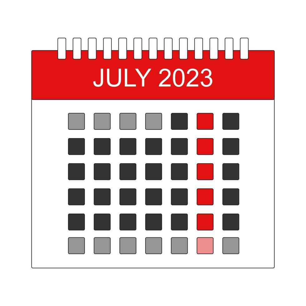 MONTH JULY 2023 Illustration vector