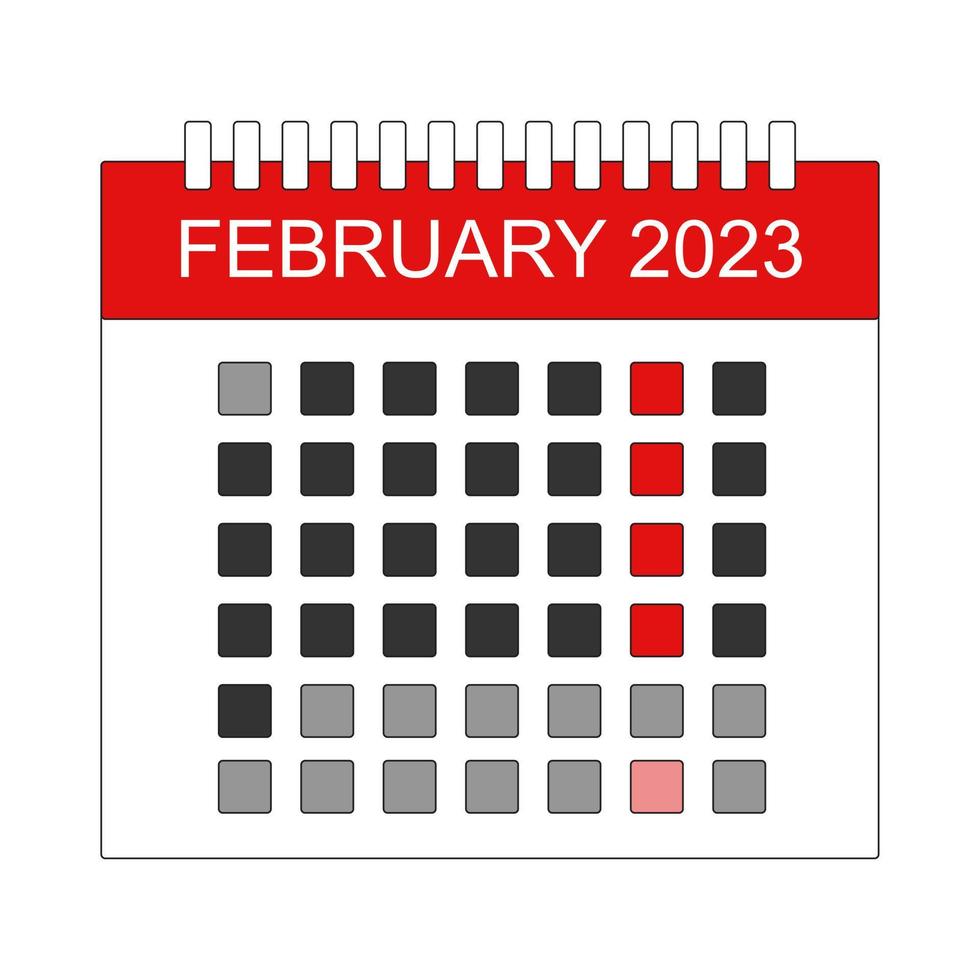 MONTH FEBRUARY 2023 Illustration vector