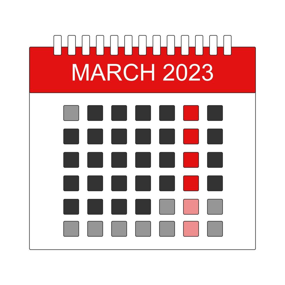 MONTH MARCH 2023 Illustration vector