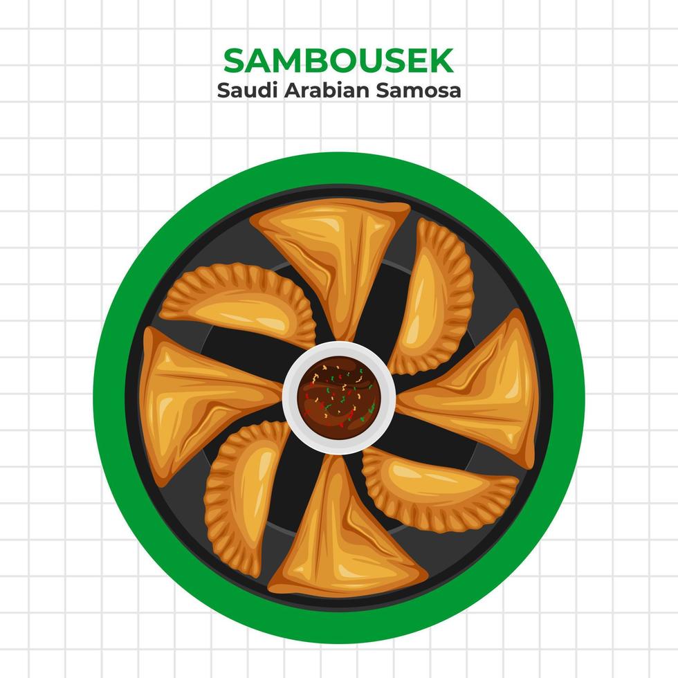 ilustración de sambousek en un plato vector
