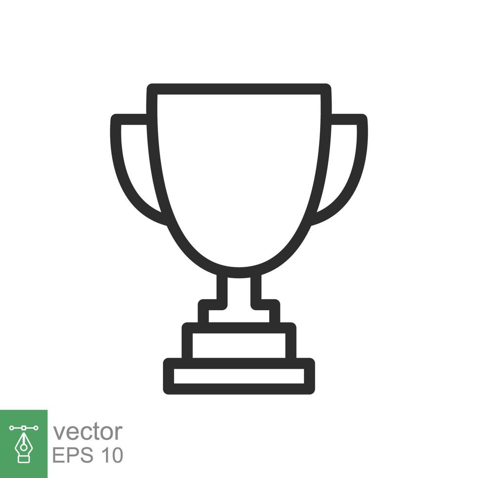 Trophy line icon. Simple outline style for app and web design element. Winner, award, cup, champ, contest, prize, won concept. Vector illustration isolated on white background. EPS 10.
