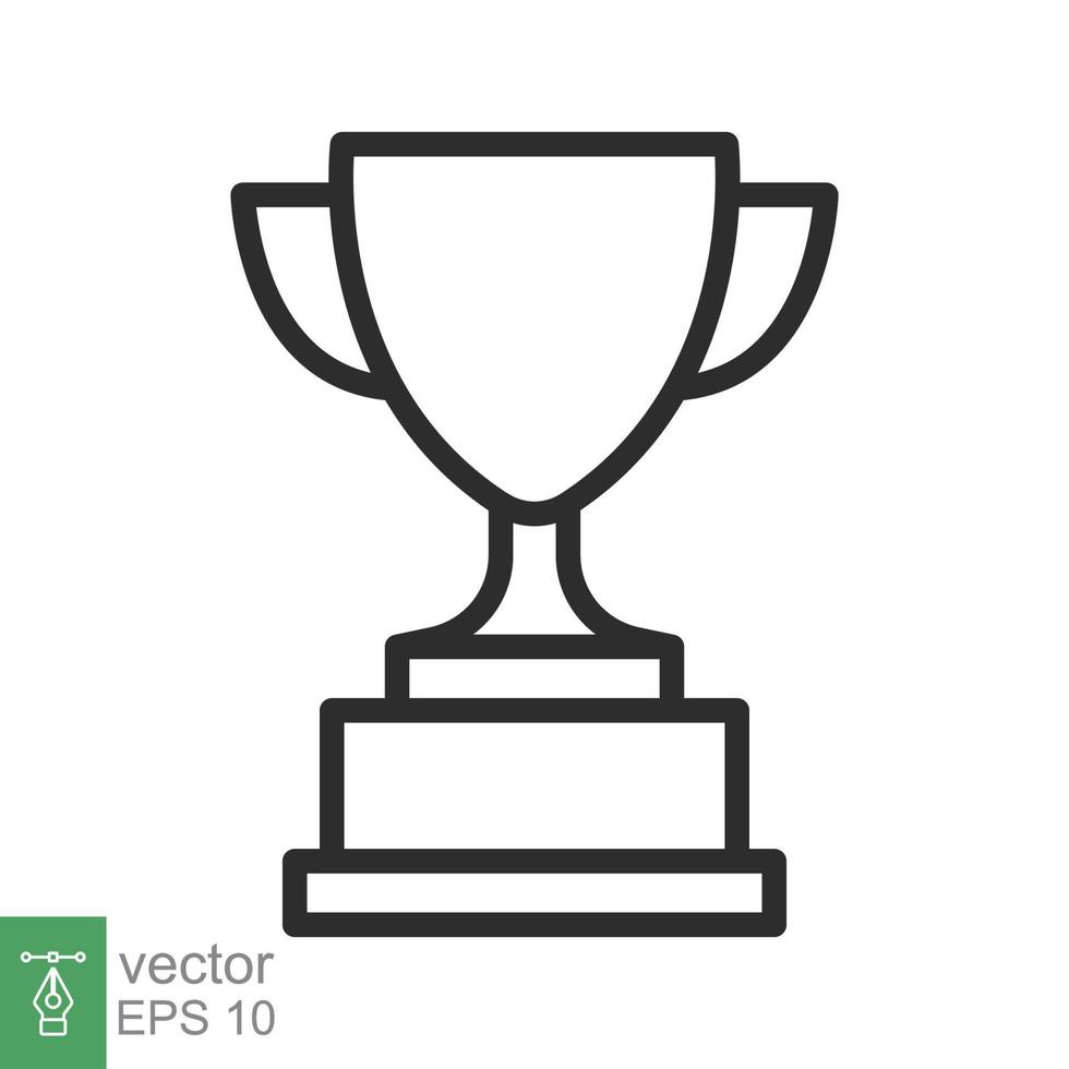 Trophy line icon. Simple outline style for app and web design element. Winner, award, cup, champ, contest, prize, won concept. Vector illustration isolated on white background. EPS 10.