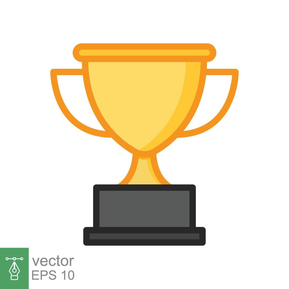 Trophy icon. Simple filled outline style for app and web design element. Winner, award, cup, champ, contest, prize, won concept. Vector illustration isolated on white background. EPS 10.