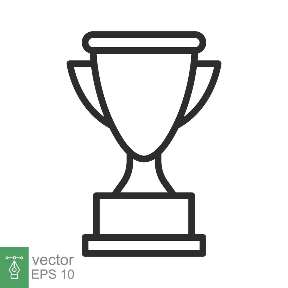 Trophy line icon. Simple outline style for app and web design element. Winner, award, cup, champ, contest, prize, won concept. Vector illustration isolated on white background. EPS 10.