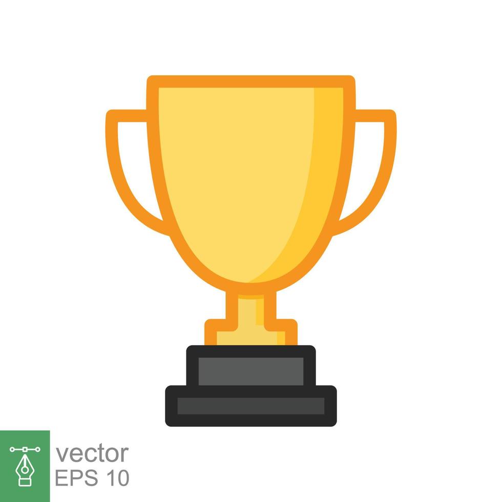 Trophy icon. Simple filled outline style for app and web design element. Winner, award, cup, champ, contest, prize, won concept. Vector illustration isolated on white background. EPS 10.