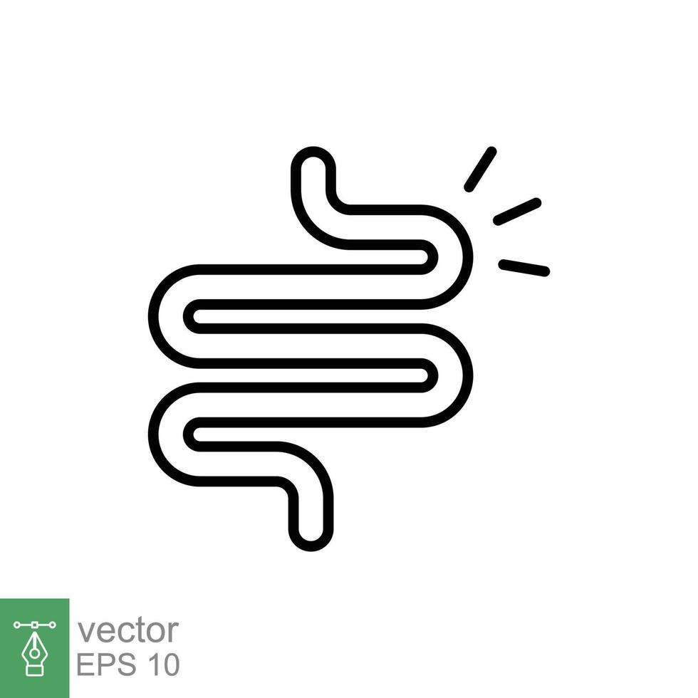 Intestine line icon. Simple outline style. Bowel, healthy stomach, gut constipation concept. Symbol of digestion system. Vector illustration isolated on white background. EPS 10.